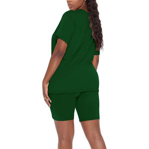 Conjunto de Verano para Mujer de Dos Piezas, Shorts por Encima de la Rodilla y Camiseta, 100% Algodón, Ropa Casual Ecológica - Product Image 6