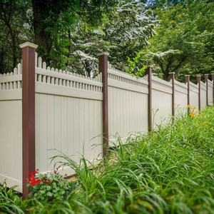 Home Garden <b>PVC</b> Privacy Fence Panels with Scalloped Picket <b>Top</b> - Product Image 3