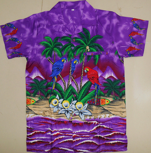 Proveedor Mayorista Indio Vende Camisa Hawaiana de Manga Corta para Hombre, Informal, para Fiesta en la Playa, con Estampado de Palmeras, Popelina 100% Poliéster - Product Image 4