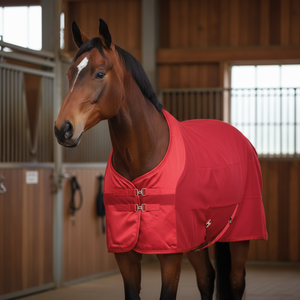 Red Horse Cooler Rug Breathable Mesh Sweat Blanket with Cross Surcingles Quick Dry Stable Cooling Blanket - Product Image 2