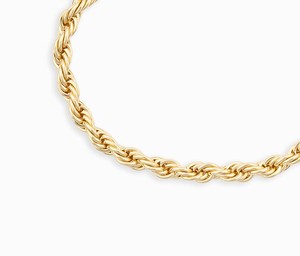 Pulsera de Cadena de Cuerda Chapada en Oro de 14K y Plata de Ley 925, Pulsera Unisex con Eslabones de Cuerda Trenzada, Joyería Fina de Lujo - Product Image 1