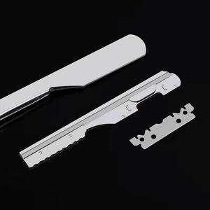 Cuchilla de afeitar plegable con mango de plástico y hoja de acero inoxidable para hombres, uso en barbería, diseño de una sola hoja - Product Image 5