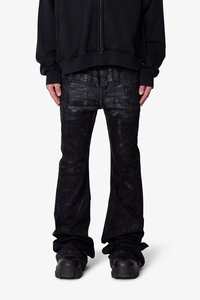 2026 High Quality Custom Cotton Casual American Highstreet Brand Breathable Quick Dry MidRise Straight Black Waxed Wash Men's - Product Image 5