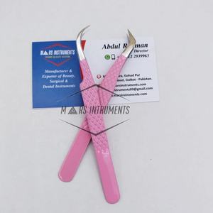 Pinzas de extensión de pestañas puntiagudas finas de acero inoxidable sostenibles Herramienta de recogida de pestañas de volumen con revestimiento de color - Product Image 4