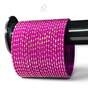 Designer Fashion Indian Jewelry Pink Gold Plated Bangles Trendy <b>Stack</b> Wedding Anniversary Wear for Women at Wholesale Price - Product Image 1
