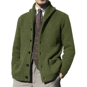 Cardigan en Laine Décontracté pour Hommes Perfectionists, Automne-Hiver, Col Roulé, Anti-Plis, Anti-Boulochage, Séchage Rapide, Respirant, Couleur Unie - Product Image 4