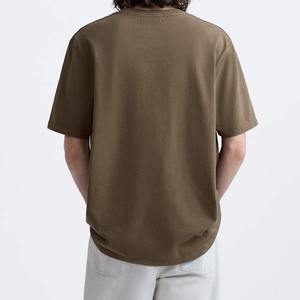 Camiseta Extra Grande para Hombre, Color Marrón, 100% Algodón, Corte Regular, Estilo Casual Urbano, Ropa de Verano, Logotipo Personalizado, Marca Privada - Product Image 2