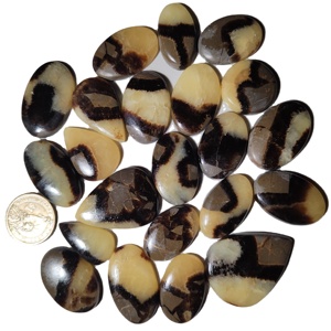 Lot de pierres précieuses en vrac de Cabochon septarien de Quartz jaune naturel de haute qualité pour le but de bijoux de guérison - Product Image 2
