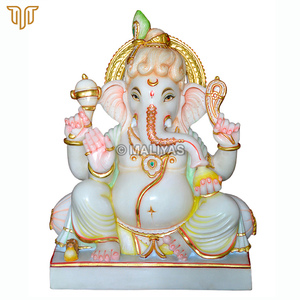 Pure Marble Bala Ganesh Statue 18 Inch | Handcrafted Lord Ganesha Idol | Premium White Marble Ganpati Murti for Home Temple - Product Image 2