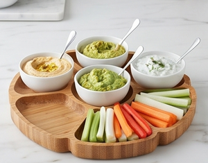 Assiette et plateau à dessert en bois faits à la main en forme de fleur prix de gros parfait pour les fruits secs ustensiles de cuisine assiette alimentaire - Product Image 3