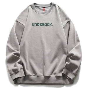 Sudaderas de Forro Polar con Cuello Redondo para Hombre, Logotipo Estampado, Personalizadas, Ecológicas, de Spandex/Poliéster 340g, Teñidas en Prenda, Forradas - Product Image 1