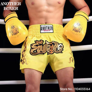 Shorts de Muay Thai roses, shorts de boxe thaïlandaise pour hommes, femmes et enfants, broderie, vêtements BJJ MMA, gym, combat en cage, boxe thaï, kickboxing - Product Image 4