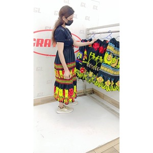 Wholesale Vacation Floral Embroidery <b>Skirt</b> <b>Black</b> Women Tropical Holiday Resort Clothing - Product Image 2