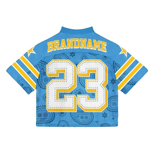 T-shirt Homme Personnalisé en Gros, Imprimé Intégral, Style Rétro Streetwear, Maillot de Football Américain, Sérigraphie de Haute Qualité, Tissé - Product Image 4