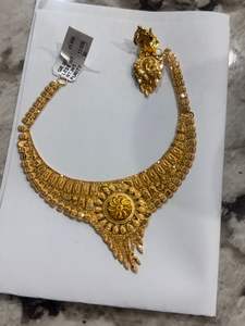 Collar de Oro Sólido de 22K para Novia, Diseño Tradicional Indio de Filigrana, Hecho a Mano, Regalo de Boda, Joyería para Mujer - Product Image 3