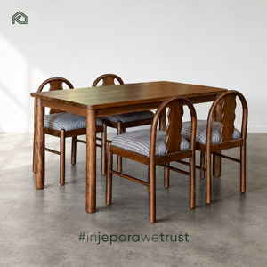 Modern Minimalist Wooden Dining Chair Eco Friendly Solid Wood Restaurant Chairs for Cafe and <b>Kitchen</b> <b>Island</b> made in Indonesia - Product Image 1