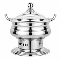 Couvercle de chafing dish classique en acier inoxydable plaqué argent avec revêtement multicouche, chauffe-plats de buffet, cocotte de traiteur, diamètre 33 cm
