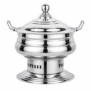Stainless Steel Silver-Plated Chafing Dish Lid <b>Buffet</b> Food <b>Warmer</b> Catering Casserole 33cm Diameter Dishwasher Safe for Wedding - Product Image 4