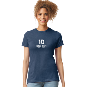 เสื้อยืดสตรีสีกรมท่าเสื้อยืดคอกลมแขนสั้นลำลองระบายอากาศได้ดีสวมใส่สบายในชีวิตประจำวัน - Product Image 1