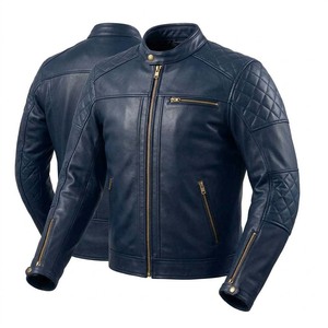 Chaqueta ligera de moto para hombre, chaquetas de cuero genuino para motociclistas, ropa de estilo urbano para calle, EE. UU. - Product Image 4