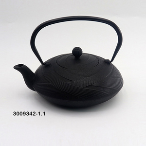 japanese-cast-iron-<b>teapots</b> with Stainless Steel <b>Infuser</b> Hobnail Enamel Tea Pot Stovetop Kettle for Japanese Tea Service - Product Image 1