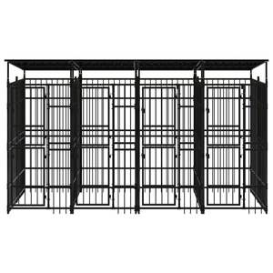 Grande cage pour chien durable en acier noir thermolaqué - Product Image 3
