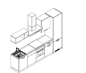<b>Wall</b> Mount Apartment Kitchen <b>Cabinets</b> MDF Plywood Particle Board Modern Eco-Friendly Durable 5 Drawers <b>Metal</b> Handles 1 Year - Product Image 1