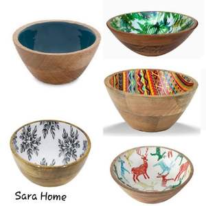 Tazón de Madera Artesanal con Diseño Esmaltado, Multiusos, Esencial para Reuniones - Product Image 1