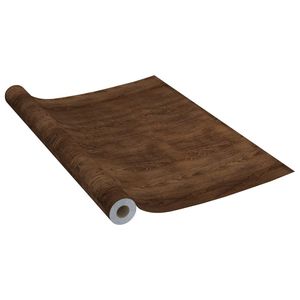Film PVC auto-adhésif durable couleur chêne foncé 197 x 35,4 po pour revêtements de meubles - Product Image 2
