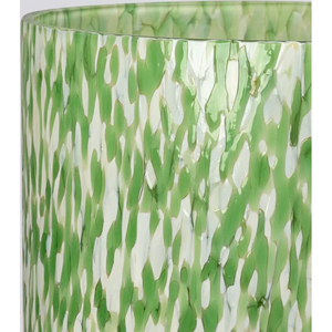 Vase décoratif en verre blanc et vert à multiples flocons pour la décoration intérieure et les centres de table - Product Image 2