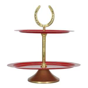 Decoración de Mesa para Fiesta de San Valentín, Vajilla, Centro de Mesa, Platos Ovalados, Soporte Decorativo de 2 Niveles para Pastel, Diseño de Herradura Dorada - Product Image 3