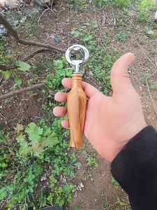 Porte-clés décapsuleur avec manche en bois, design simple, décapsuleur pour bouteilles de bière - Product Image 5