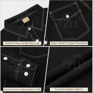 Camisa de Trabajo Resistente al Fuego FR, Reutilizable, Lavable, Manga Larga, NFPA 2112 FR, Retardante de Fuego, Manga Larga para Hombre, NFPA 2112 - Product Image 5