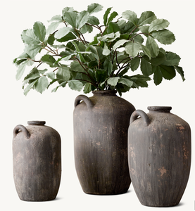 Pot de rangement en céramique rustique noir style antique en terre cuite, décoration d'intérieur, motif vases espagnols - Product Image 3