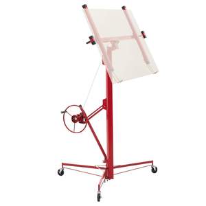 Lève-plaque de plâtre robuste de 16 pieds, capacité de 150 livres, bras télescopique réglable, roues verrouillables, lève-plaque de construction, cric à panneaux - Product Image 1