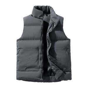 Gilet matelassé pour homme, grande taille, coupe-vent, chaud, sans manches, avec poches, pour l'hiver - Product Image 3