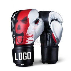 Gants de boxe en cuir durables avec rembourrage en mousse antichoc, paume renforcée et fermeture de poignet réglable pour une utilisation intensive - Product Image 1