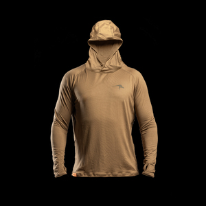 Sweat à capuche gris à manches longues pour homme, protection UPF 50 anti-UV, vêtement de pêche, pull-over uni avec logo imprimé sur le devant - Product Image 4