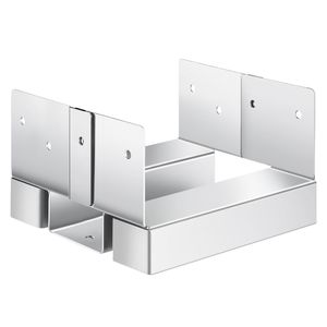 Base per Palo 6x6, 10 Pezzi, in Acciaio al Carbonio Resistente, Dimensione Interna 5.49x5.57 pollici/139.5x141.5mm, Zincato, per Strutture in Acciaio e Calcestruzzo - Product Image 1