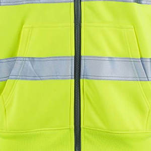 Sweat à capuche réfléchissant en polaire polyester-coton personnalisé avec cordon de serrage, vêtements de travail haute visibilité, fabricant et fournisseur OEM à marque privée - Product Image 6