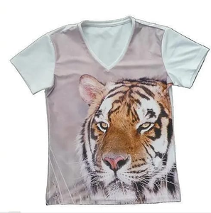 เสื้อยืดแขนสั้นคอกลมพิมพ์ลายคู่หมาป่าสำหรับผู้ชาย ทรงปกติ ผ้าโพลีเอสเตอร์ ดีไซน์พิมพ์ลายภาพ - Product Image 4