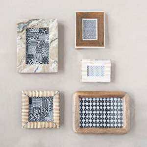 Cadre photo vintage fait main en os naturel - Product Image 1