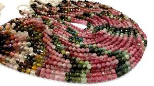 Cuentas Redondas Facetadas de Turmalina Multicolor Natural de 4.5-5mm, Vendidas por Hilo de 13 Pulgadas de Largo - Product Image 5