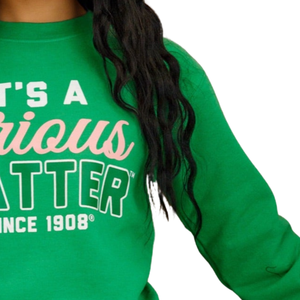 สำหรับ Green Winter Front นี่เป็นเรื่องสำคัญสำหรับเสื้อสเวตเชิ้ตคอกลมพรีเมียมพิมพ์ลายตัวอักษรกรีกสำหรับผู้หญิง - Product Image 4