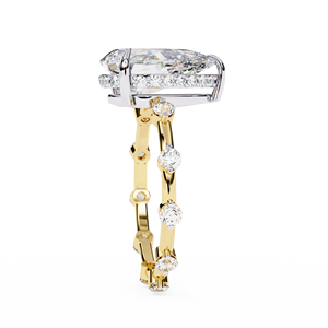 Bague en diamant de laboratoire de qualité supérieure, taille poire |   Or 10 carats |   Certifié IGI |   Excellente symétrie polonaise |   Engagement de luxe sans conflits - Product Image 2