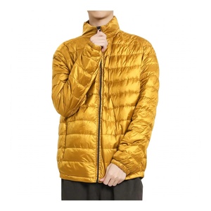 Veste matelassée légère pour homme, col rabattable, écologique, polyester/coton, style universitaire doré, décontractée, chaude, fermeture éclair intégrale - Product Image 1