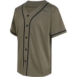Maillot de baseball pour homme à 6 boutons, fermeture frontale, chemise de match, bordure noire, tenue d'équipe athlétique, style urbain, haut de sport - Product Image 1