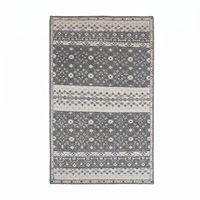 Tapis de sol moderne DECORDEC personnalisé en laine gris ivoire à rayures géométriques florales, antidérapant et écologique, pour hôtel, villa, salon