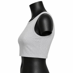 Custom Grey Women <b>Crop</b> Tank <b>Top</b> Sleeveless Yoga Gym Fitness Activewear OEM Wholesale Sportswear Cheap Price Breathable - Product Image 2