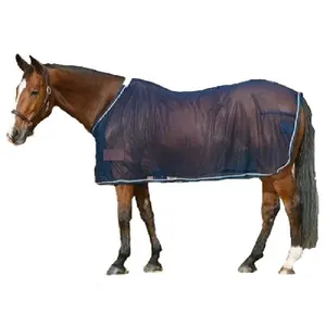 Navy horse mesh rug lightweight breathable summer blanket anti sweat rugs equine riding house manufacturer Kanpur